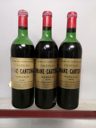null 3 Bouteilles Château BRANE CANTENAC - 2ème Gcc Margaux 1970 et 1976 Etiquettes...