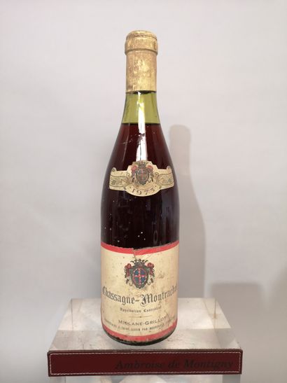 null 1 bouteille CHASSAGNE MONTRACHET rouge - MIOLANE GRILLOT 1973 Etiquette légèrement...