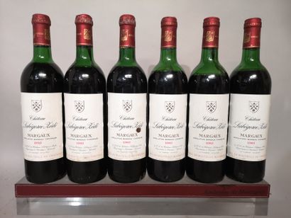 null 6 bouteilles Château LABEGORCE ZEDE - Margaux 1983 Etiquettes légèrement tachées....