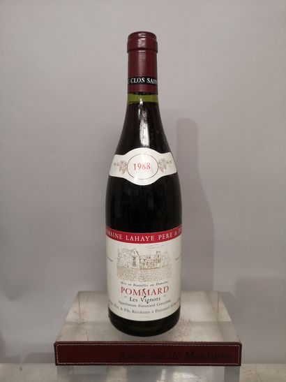 null 1 bouteille POMMARD "Les Vignots" - Domaine LAHAYE Père Fils 1988 Etiquette...
