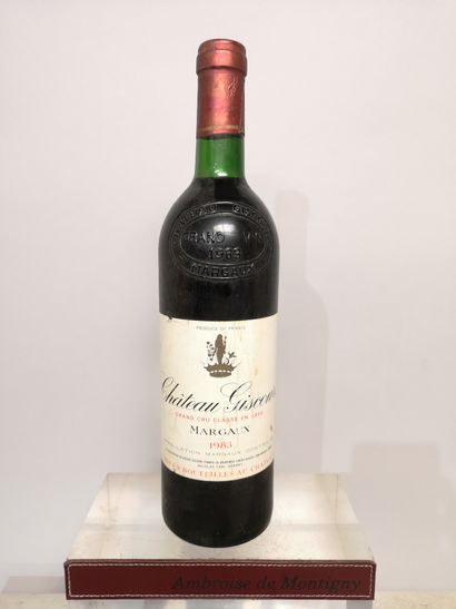 null 1 bouteille Château GISCOURS - 3ème Gcc Margaux 1983 Etiquette légèrement g...
