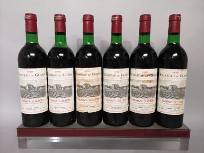 null 6 bouteilles Château du GLANA - Saint Julien 1979 Etiquettes légèrement tachées....