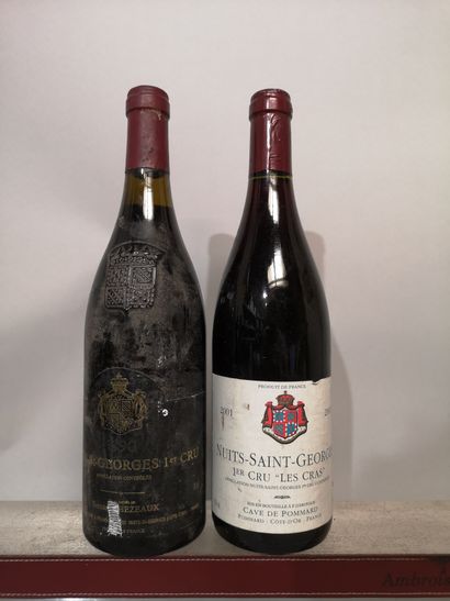 null 2 bouteilles NUITS SAINT GEORGES 1er cru 1 Bernard CHEZEAUX 1990 et 1 Les Cras...