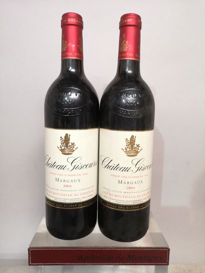 null 2 bottles Château GISCOURS - 3rd Gcc Margaux 2004 Slightly stained labels.