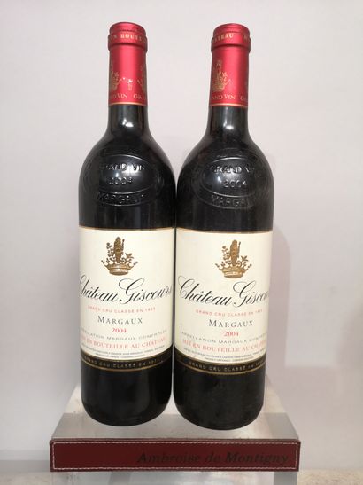 null 2 bouteilles Château GISCOURS - 3ème Gcc Margaux 2004 Etiquettes légérement...