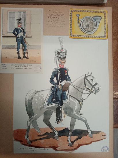 null Infanterie légère
Paul-Kauffer (1870-1941).
Infanterie légère.
Ensemble 13 dessins...