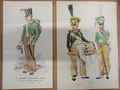 null Infanterie légère
Paul-Kauffer (1870-1941).
Infanterie légère.
Ensemble 13 dessins...