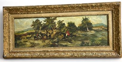 null THOTY (20th century)
Hunting scene
Oil on canvas, signed lower left
Size: 20.5...