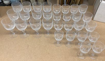 null BACCARAT
Set of 30 cut crystal glasses, RENAISSANCE model, baluster feet, including...