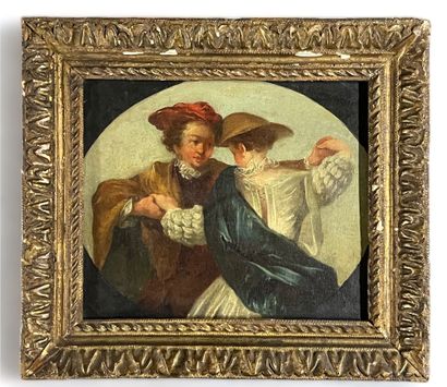 null 18th century French school
Couples
Pair of oval oil on canvas paintings in period...