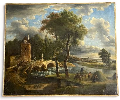 null French school of the late 18th century.
Lake landscape.
Oil on canvas.
Size:...