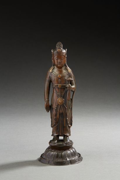 null Japon XVIIIe siècle, période Edo (1603-1868) 
Sujet en bronze de belle patine...