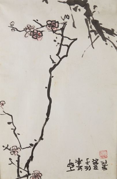 null China, second half of the 20th century, 
Ink and colored highlights on paper,...
