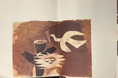  Georges Braque set of four identical reproductions (folded) with partly handwritten... Gazette Drouot