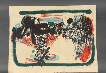  CHU TEH CHUN (1920-2014)
Composition abstraite
Lithographie signée en bas à droite... Gazette Drouot