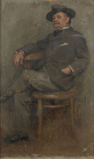 Auguste François GORGUET, 1862-1927 
Portrait de Georges
COURTELINE (1858- 1929)
Carton....