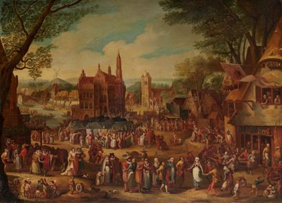 Ecole Flamande vers 1700, suiveur de David VINCKBOONS La kermesse de Saint Georges
Toile...