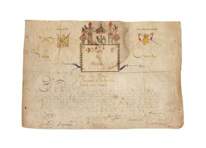 null Brevet de Maître d'armes, 1814
Diplôme délivré "À bord du Vaisseau de Sa Majesté...