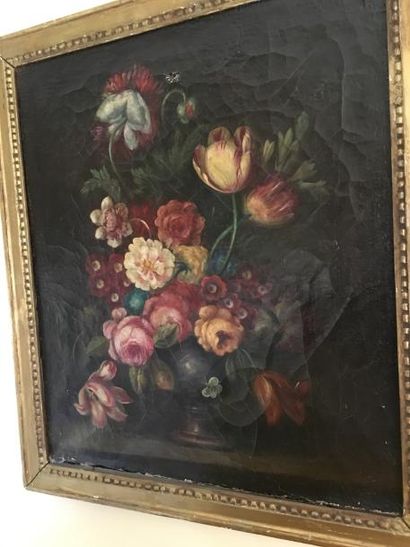 null Ecole française du XVIIIe siècle. Bouquet de fleurs, huile sur toile. 

Dim.:...