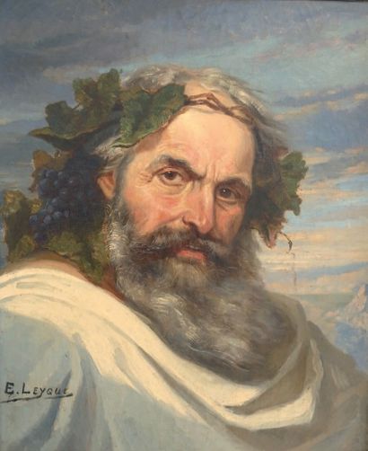Eugène LEYGUE (Toulouse, 1813 - Paris, 1877) 
Bacchus
Huile sur toile
Signée en bas...