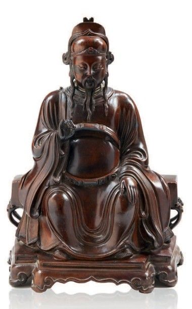 null Bouddha en bronze de style Ming.
XXe siècle.
H.: 44 cm