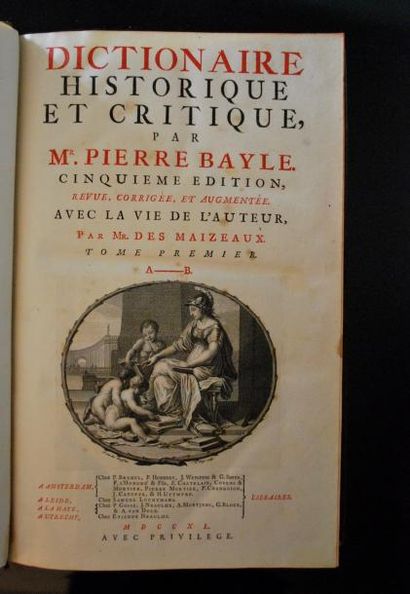 null BAYLE, Pierre.- Dictionnaire historique et critique... 

Cinquième édition,...