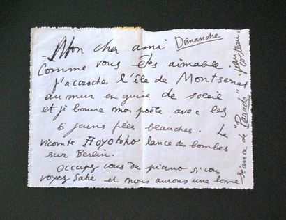 null Jean COCTEAU - L.A.S. « Jean Cocteau » Paris 11 février 1917 (c. postal), 1...