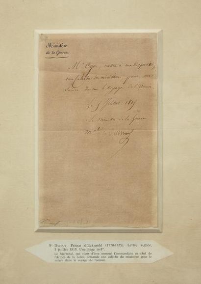 null Louis-Nicolas DAVOUT (1770-1823) - Duc d’Auerstaedt et prince d’Eckmühl, général...