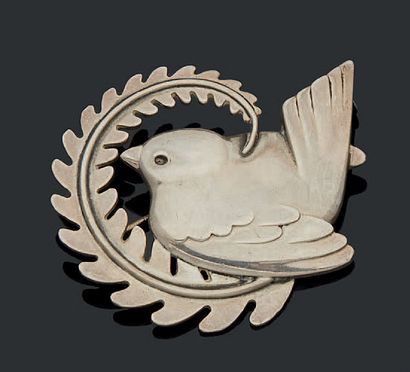 JENSEN Broche figurant un oiseau en argent
Poids: 14,6 g