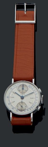 RALCO Montre-bracelet homme en métal chromé, fonction chronographe. Circa 1930