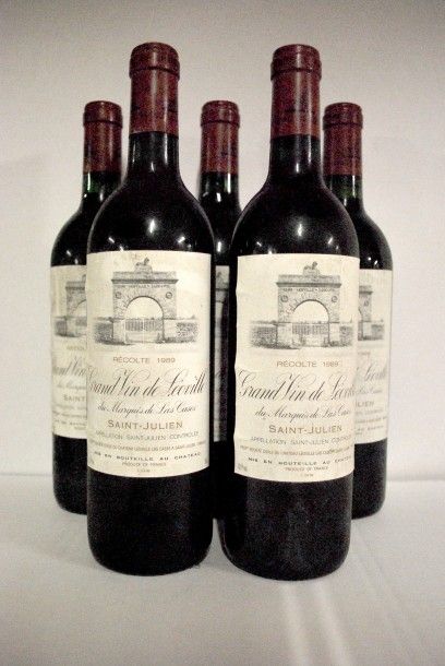 null Cinq bouteilles de Château Léoville Las Cases 1989, 2ème GCC Saint-Julien
