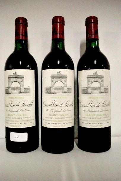 null Trois bouteilles de Château Léoville Las Cases 1982, 2ème GCC Saint-Julien
