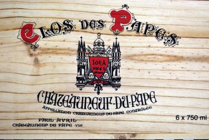 null Six bouteilles de Clos des Papes, Châteauneuf-du-Pape, Rouge, 2014, Vallée du...