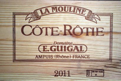 null Six bouteilles de Guigal, Côte-Rôtie, Rouge, 2011, Côte-Rôtie la Mouline, Vallée...