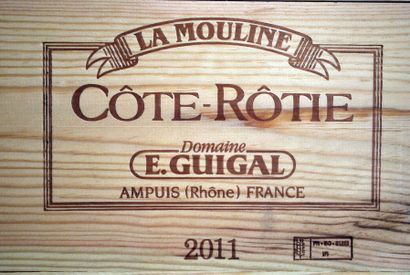 null Six bouteilles de Guigal, Côte-Rôtie, Rouge, 2011, Côte-Rôtie la Mouline, CBO...
