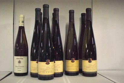 null Ensemble composé de neuf bouteilles d'Alsace blanc (dont une de vin du Rhin...