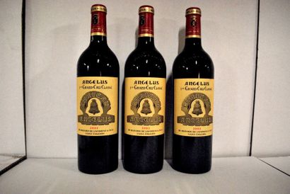 null Trois bouteilles de Château Angélus 2002, 1er GCC A Saint-Emilion