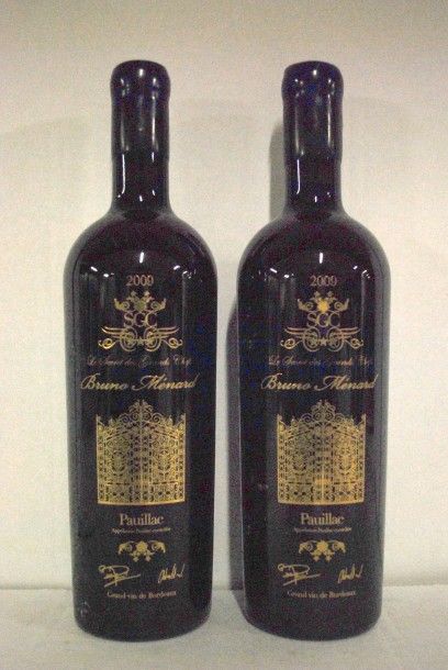 null Deux bouteilles de Bordeaux rouge, Bruno Ménard 2009, Pauillac