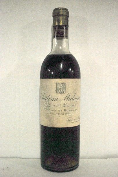 null Une bouteille de Château Malagar 1955, Cotes St Maixant, François Mauriac P...