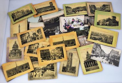 null Ensemble de cartes postales anciennes, figurant principalement des vues de Paris....