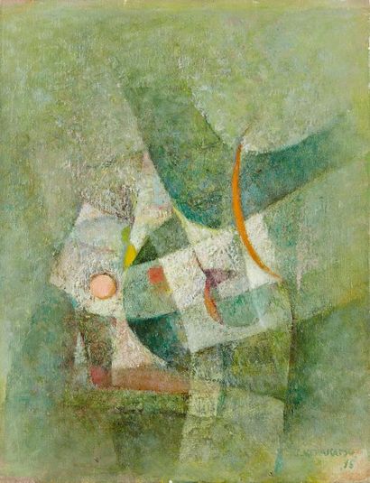 KITAKATSU KITAKATSU Tokuhiro (né en 1926), Image Vert, 1975, peinture sur toile,...