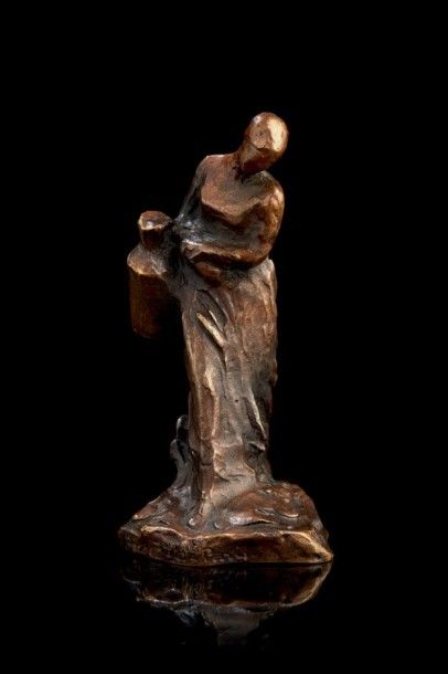 Aimé-Jules DALOU (1838-1902) La porteuse de lait.
Épreuve en bronze patiné, signée,...