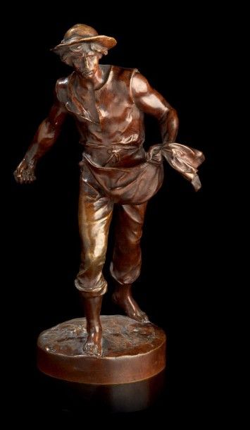 Jean Gautherin (1840-1890) d'après Statuette en bronze ciselé et patiné représentant...