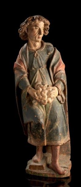 null Saint Mammes en bois sculpté et polychromé.
Sud de la France, XVIe siècle.
H.:...