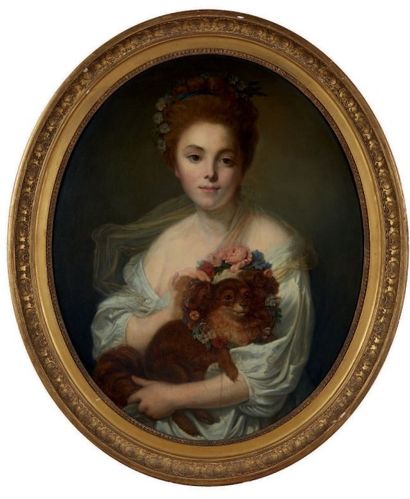 Ecole francaise de la fin du XIXe siècle, d'après Greuze Portrait de jeune femme...