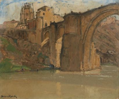 Louis Marie DESIRE-LUCAS (1869-1949) Pont Saint-Martin, Tolède.
Huile sur toile,...