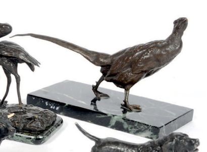 A. CAIN (1821-1894) attribué à Le faisan.
Bronze à patine brune, repose sur un socle...