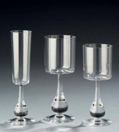 Boris TABACOFF pour BACCARAT Modèle José 
Service de 36 verres en cristal composé...