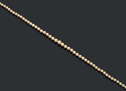 null Collier de perles de culture en chute, le fermoir en or jaune 18K (750) serti...