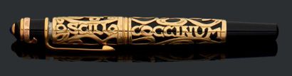CARTIER Oscillococcinum, stylo plume Diabolo, résine noire, plume en or 18K (750),...